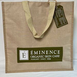 Eminence Organic Skin Care Large Jute Shopping Tote Bag - Neutral Beige - New